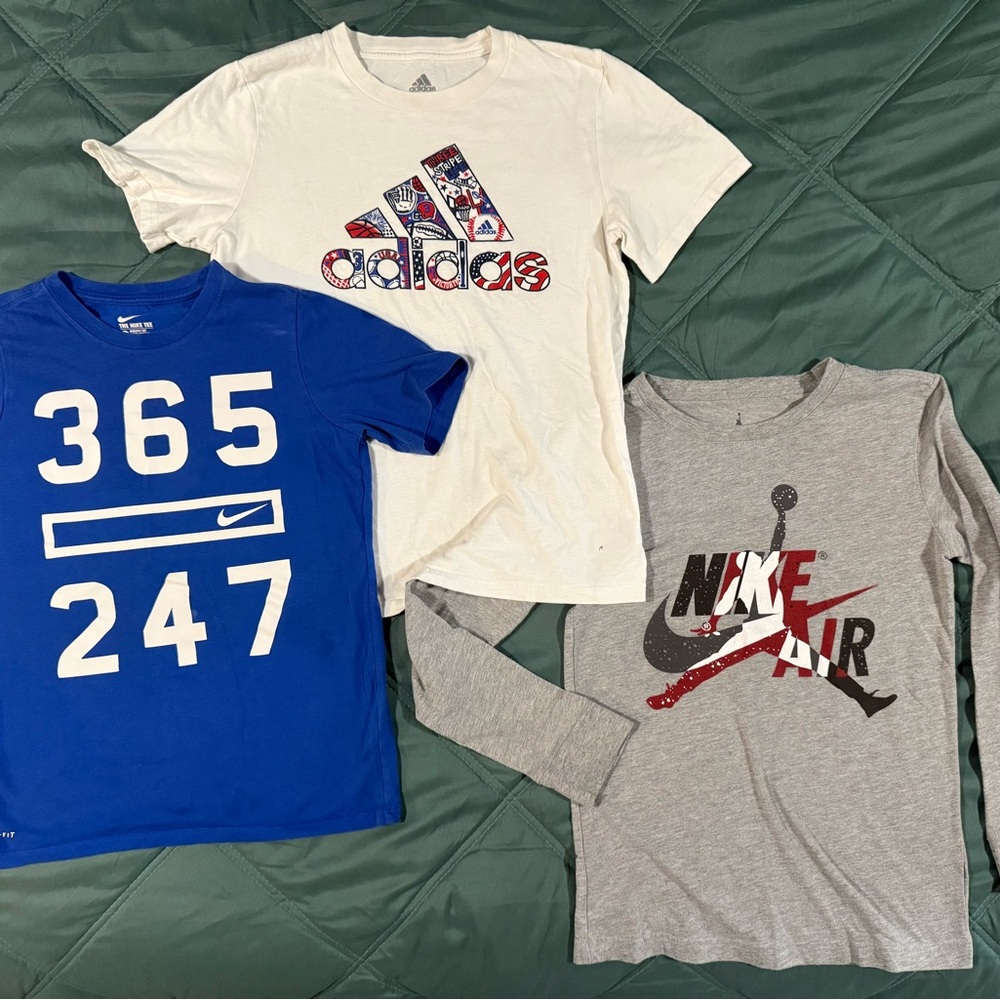 Nike adidas Kids Short and Long Sleeve Tee bundle